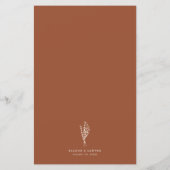 Boho Minimalist Botanicals Terracotta-menukaart (Achterkant)