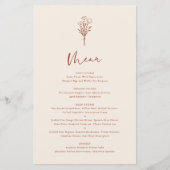 Boho Minimalist Botanicals Terracotta-menukaart (Voorkant)