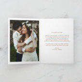 Boho minimalist Botanicals Terracotta Wedding Bedankkaart (Binnen)