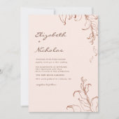 Boho minimalist Botanicals Terracotta Wedding Kaart (Voorkant)