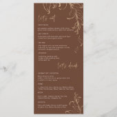Boho Minimalist Botanicals Terracotta Wedding Menu (Voorkant)