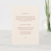 Boho minimalist Botanicals Terracotta Wedding Programma (Achterkant)