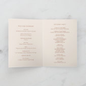 Boho minimalist Botanicals Terracotta Wedding Programma (Binnen)