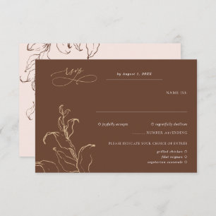 Boho minimalist Botanicals Terracotta Wedding RSVP