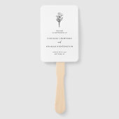 Boho Minimalist Botanicals Zwart-wit Programma Handwaaier (Voorkant)