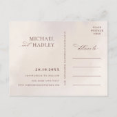 Boho Minimalist Floral Wedding Save the Date Uitnodiging Briefkaart (Achterkant)