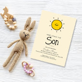 Boho Minimalist Hier Komt De Zoon Baby Shower Kaart