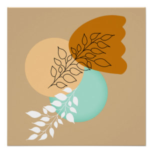 BOHO MINIMALIST LEAVES PERFECT POSTER