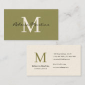 Boho minimalist monogram visitekaartje (Voorkant / Achterkant)