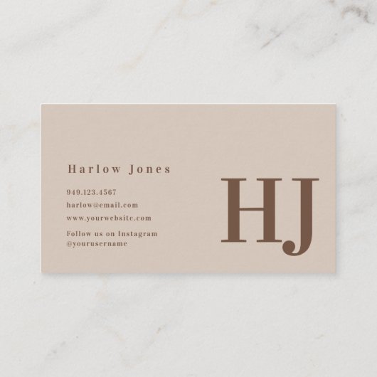 Boho Minimalist Monstera Leaf Shadow Visitekaartje (Achterkant)