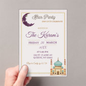 Boho Minimalist Mosque Ramadan Iftar Party Acryl Uitnodigingen (Insitu (Draagbaar))