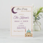 Boho  Minimalist Mosque Ramadan Iftar Party  Kaart (Staand voorkant)