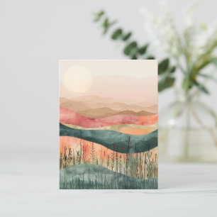 Boho Minimalist Mountain - Aardse Natuur-geïnspire Briefkaart