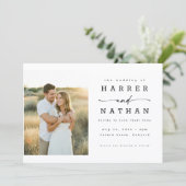 Boho Minimalist QR Code Photo Wedding Kaart (Staand voorkant)