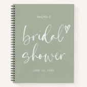 Boho Minimalist Sage Green Script Vrijgezellenfees Notitieboek (Voorkant)