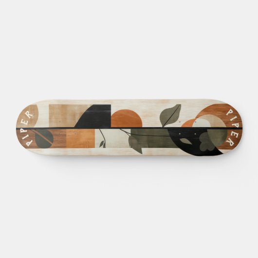 Boho Minimalist Skateboard - Terre Feuille géométr (Horz)