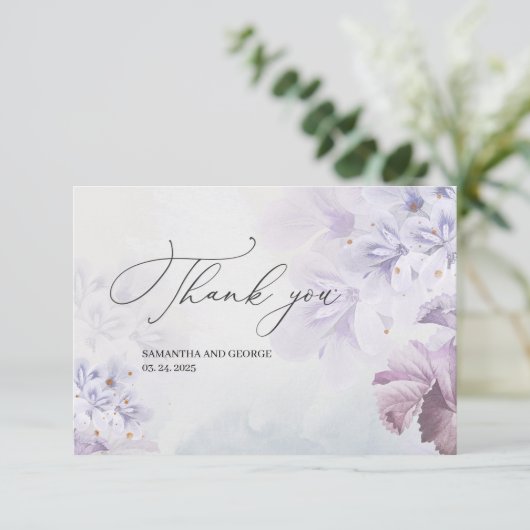 Boho Minimalist soft pastel paars Reception Informatiekaartje (Staand voorkant)