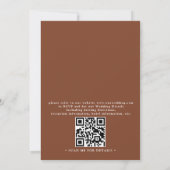 Boho Minimalist Terracotta Western QR Code Wedding Kaart (Achterkant)
