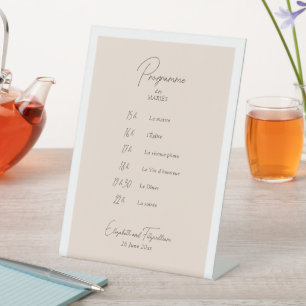 Boho Minimalist Vases Orde van Evenementen Program Reclamebord Met Voetstuk