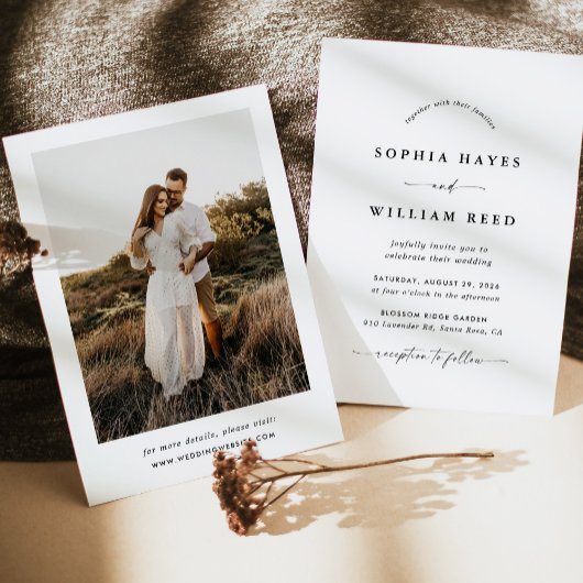 Boho Minimalist Wedding Kaart