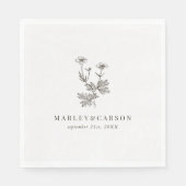 Boho Minimalist Wildflower Trouwpapier Servet (Voorkant)