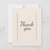 Boho minimaliste Baby shower beige Carte de remerc (Devant)