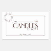 Boho minimaliste Blanc & Beige bougie Étiquette (Devant)