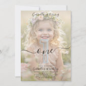 Boho Minimaliste Photo Invitation 1er Anniversaire (Devant)