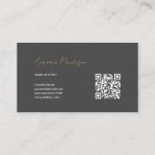 Boho minimaliste QR Code Carte de visite moderne (Dos)