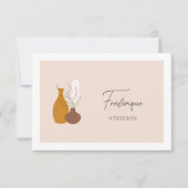 Boho Minimaliste Vases Mariage Carte Place (Devant)