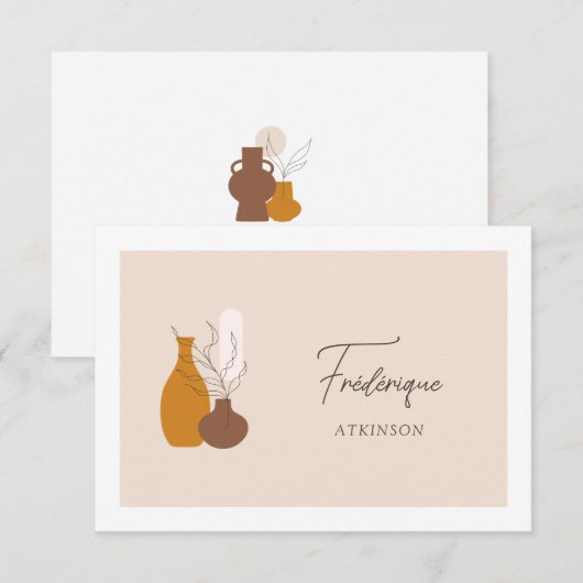 Boho Minimaliste Vases Mariage Carte Place (Devant / Derrière)