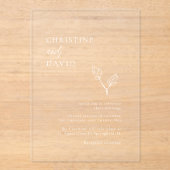 Boho Minimalistic Transparent Wedding Invitation (Recto)