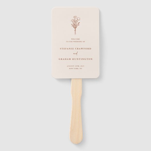 Boho minimalistisch botanicals terracotta programm handwaaier (Voorkant)