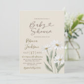 Boho minimalistisch Daisy Wildflower Baby shower Kaart (Staand voorkant)