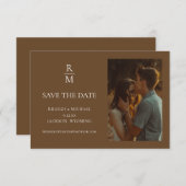 Boho minimalistisch monogram foto opslaan van de d (Voorkant / Achterkant)