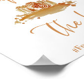 Boho minimalistisch verbrand Sinaasappel bruiloft  Poster (Hoek)