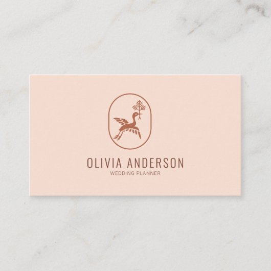 Boho minimalistische aardse terracotta unieke Logo Visitekaartje (Voorkant)