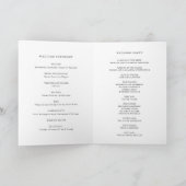 Boho minimalistische botanicals zwart-wit bruiloft programma (Binnen)