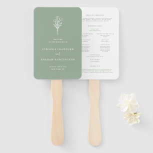 Boho Minimalistische Botanische Saliegroene Progra Handwaaier