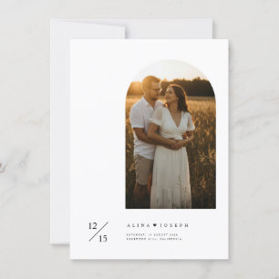 Boho Minimalistische Budget Boog Huwelijksfoto Kaart