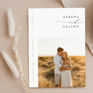 Boho Minimalistische Budget Bruiloft Kaart