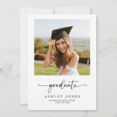 Boho Minimalistische Calligrafie Foto Afstuderen Kaart (Achterkant)