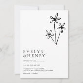 Boho Minimalistische Eenvoudige Chic Huwelijk Kaart (Voorkant)