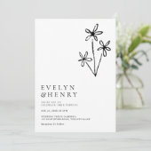 Boho Minimalistische Eenvoudige Chic Huwelijk Kaart (Staand voorkant)