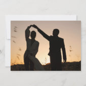 Boho minimalistische foto bruiloft uitnodiging (Achterkant)