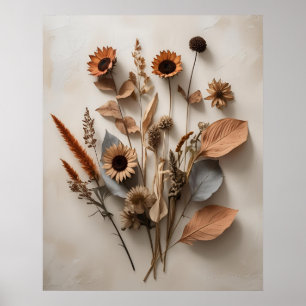 Boho Minimalistische Gedroogde Bloemen Kunstdruk Poster