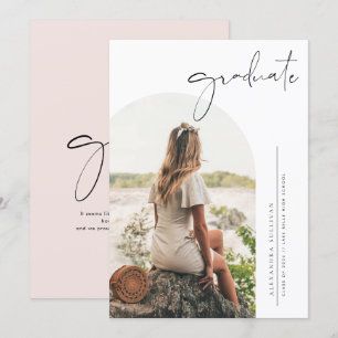 Boho minimalistische kalligrafie boog foto Afstude Aankondiging