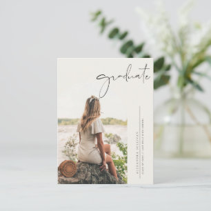 Boho Minimalistische Kalligrafie Boog Foto Afstude Uitnodiging Briefkaart