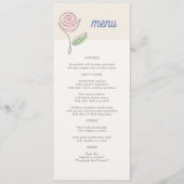 Boho minimalistische lente bloemenbruiloft menu (Voorkant)