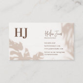 Boho minimalistische Monstera Leaf Shadow Loyalite Visitekaartje (Voorkant)